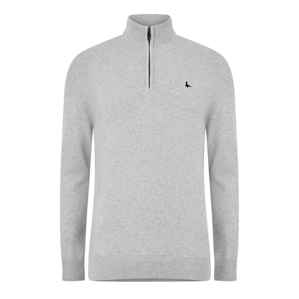 Jack Wills Mens Funnel Neck Sweater / Light Ash Marl